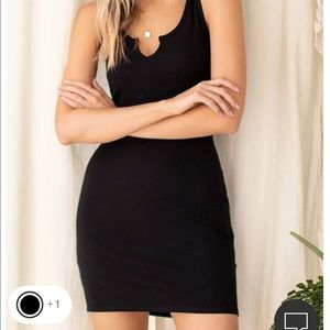 Go Figure Black Ribbed Bodycon Mini